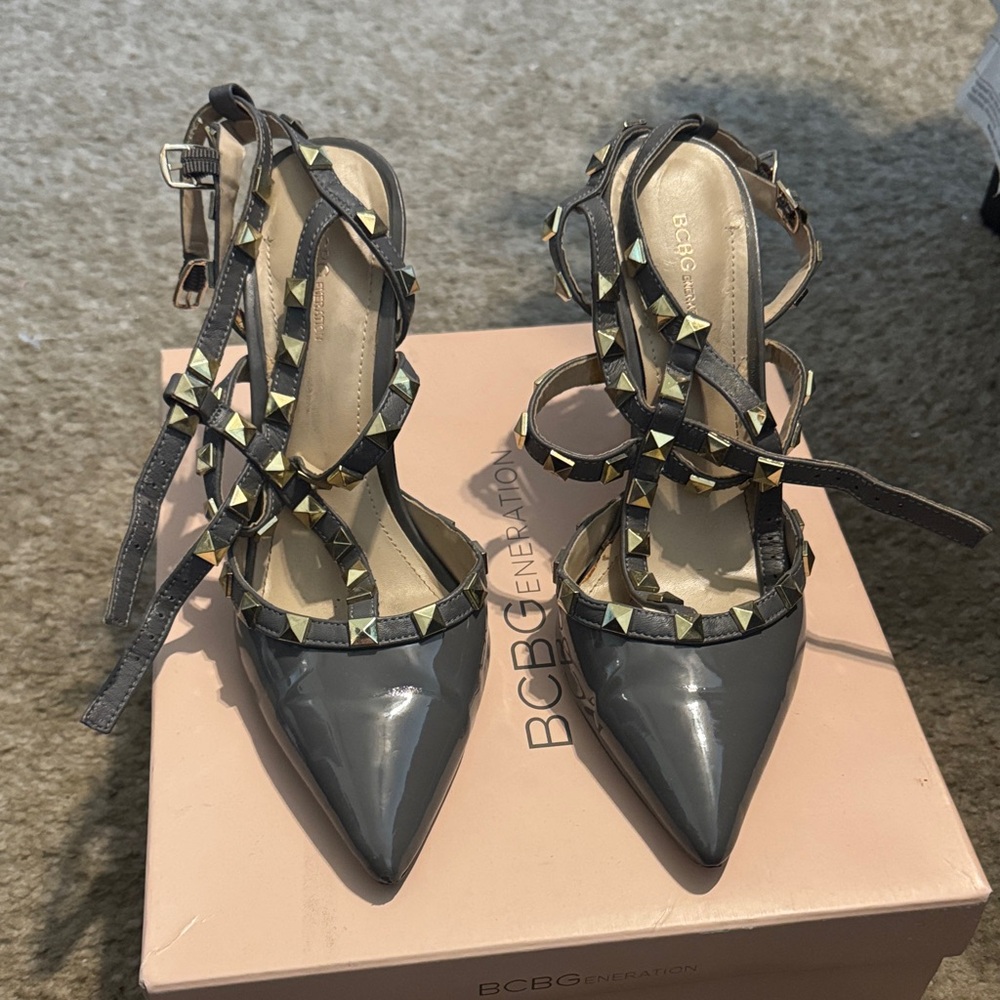 BCBGeneration Charcoal Studded Heels